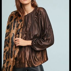 Anthropology Merry Metallic Blouse